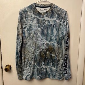 Under Armour Men’s Long Sleeve Shirt Blue/Camo Size Small